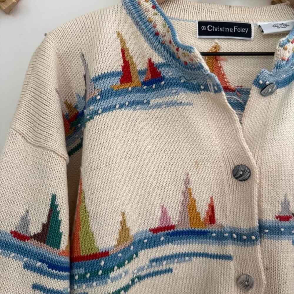 Vintage christine foley knit cardigan - Picture 6 of 8
